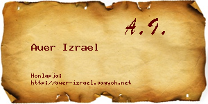 Auer Izrael névjegykártya